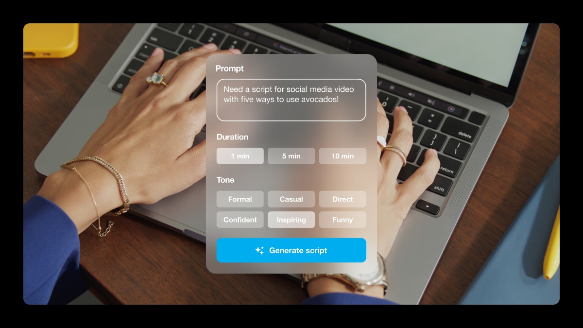 Writing a video script doesn’t have to be a hair-pulling, coffee-chugging experience. Learn how to use AI to generate a polished video script and make your job easier.